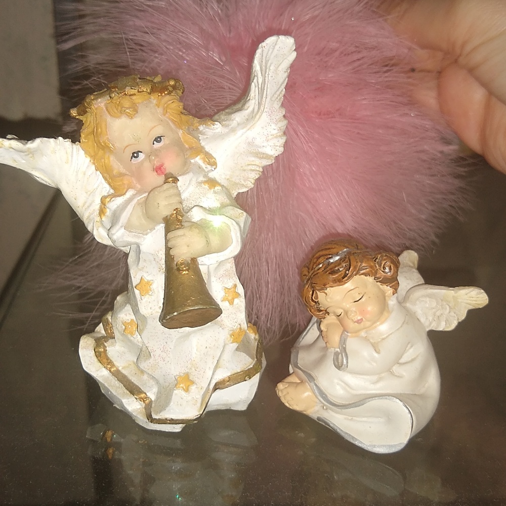 Set of 2 mini angels cherubs decor